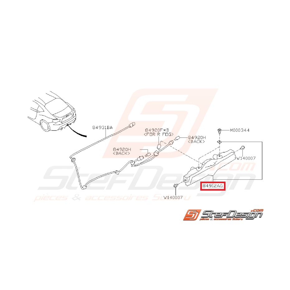 Boitier feu de recul subaru BRZ