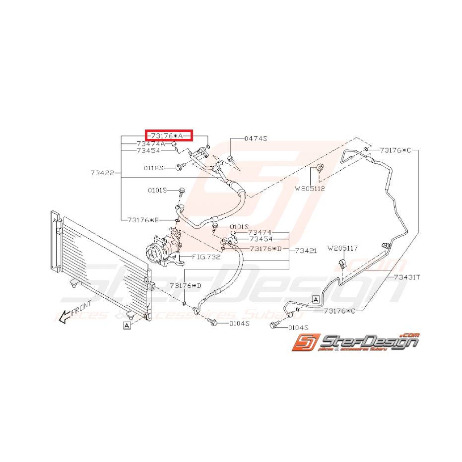 Joint torique de durite de climatisation STI 08-14