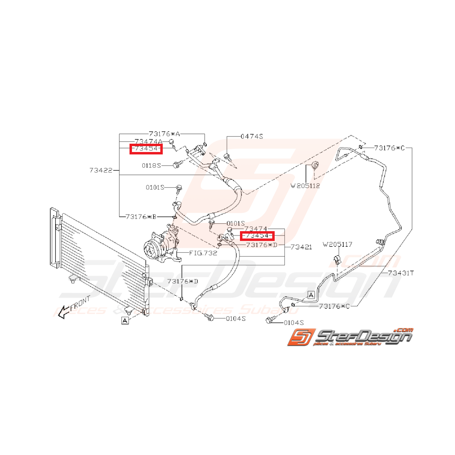 Valve tuyau de climatisation SUBARU STI 08-14