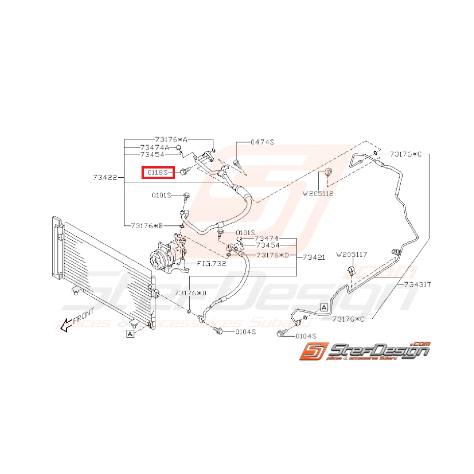 Vis de fixation valve de climatisation STI 08-14