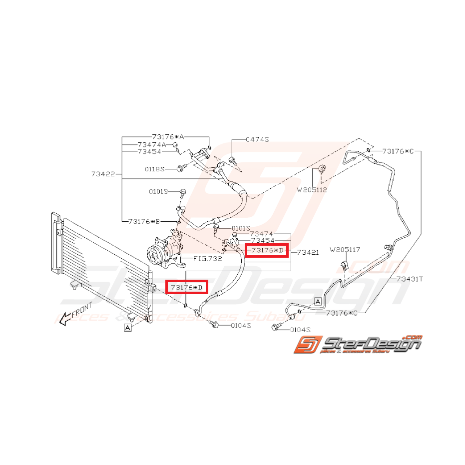 Joint torique de climatisation SUBARU STI 08-14 Joint torique de climatisation SUBARU STI 08-14