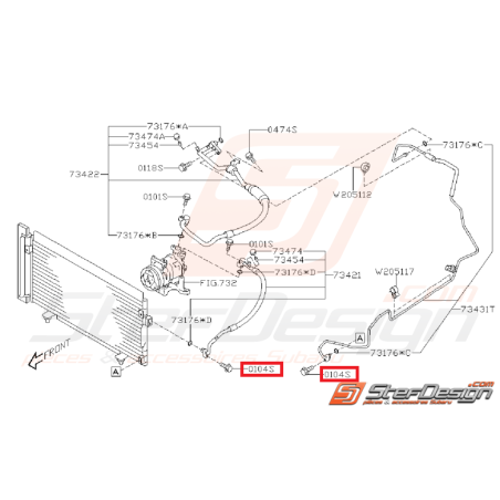 Vis de couvercle de thermostat Subaru GT 93-20 WRX/STI 01-19