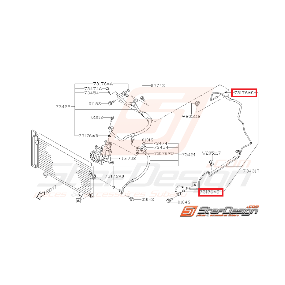 Joint torique de tuyaux de climatisation STI 08-14