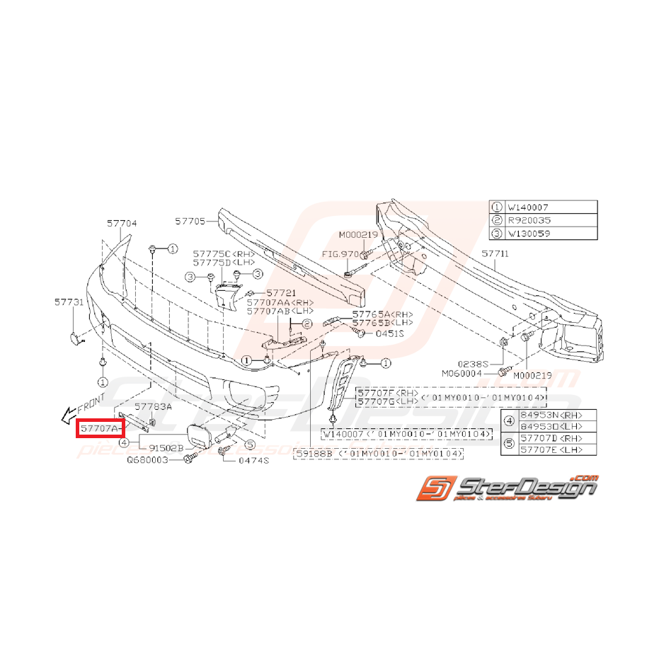 Support plaque d’immatriculation avant SUBARU GT 99-00 WRX/STI 01-05  Support plaque d’immatriculation avant SUBARU GT 99-00 WRX/STI 01-05