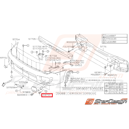 Vis pare choc avant GT 99-00