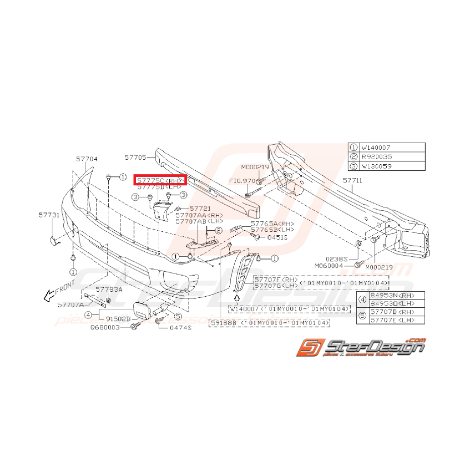 Ecope d'air subaru WRX 01-02