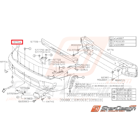 Pare choc avant subaru WRX/STI 01-02