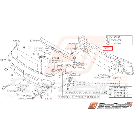 Renfort central pare choc avant WRX/STI 01-02