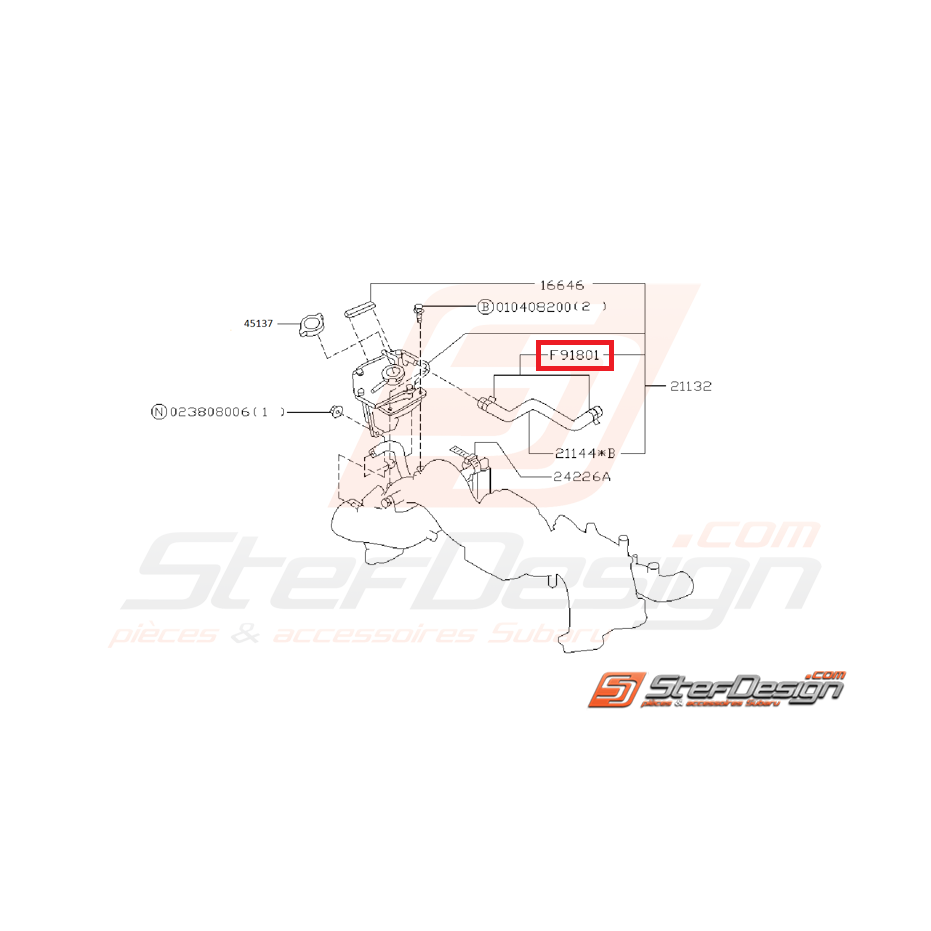 Collier durite pour modine SUBARU GT 97-00 WRX 01-07