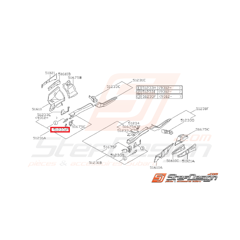 Renfort longeron joue d'aile avant SUBARU GT 94-00 Renfort longeron joue d'aile avant SUBARU GT 94-00