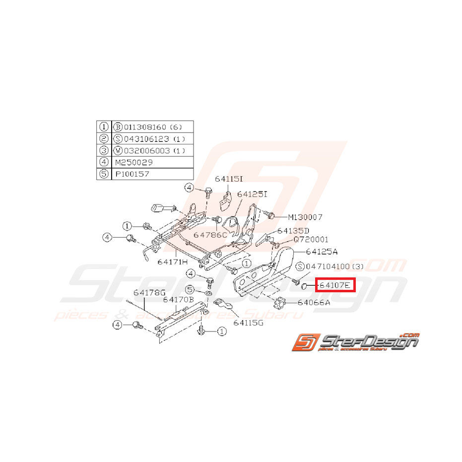 Cache plastique siège conducteur SUBARU GT 99-00 Cache plastique siège conducteur SUBARU GT 99-00