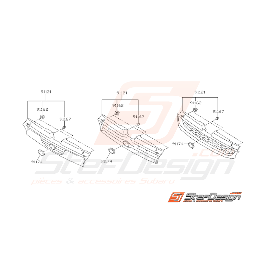 Ensemble calandre origine SUBARU GT