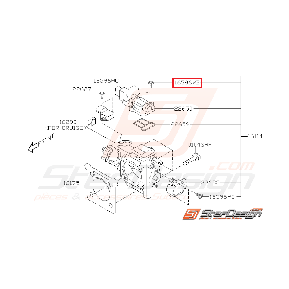 Vis de fixation du moteur pas à pas WRX/STI 01-05