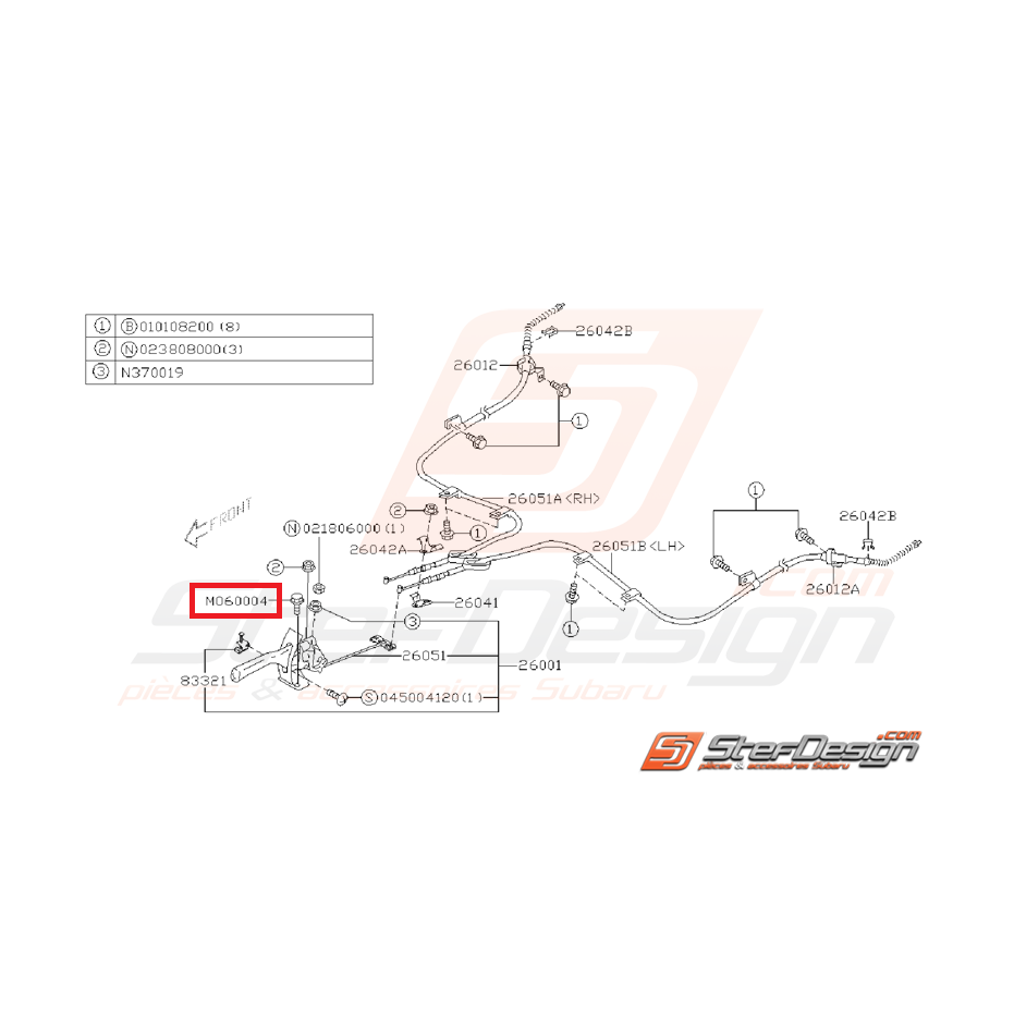 Vis traverse renforcement pare-choc avant WRX 08-14