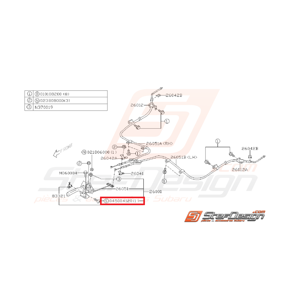 Vis de fixation de levier de frein a main WRX/STI 01-14 Vis de fixation de levier de frein a main WRX/STI 01-14