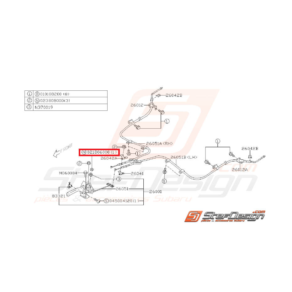 Écroue de fixation de levier de frein a main WRX/STI 01-07 Écroue de fixation de levier de frein a main WRX/STI 01-07