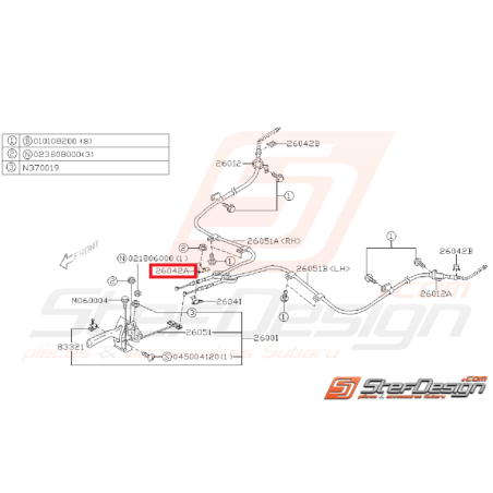 Attache câble de frein SUBARU WRX/STI 01-04
