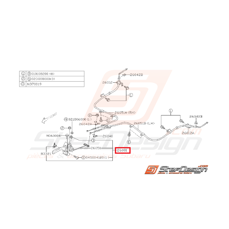 Levier de frein a main complet STI 03-04 Levier de frein a main complet STI 03-04