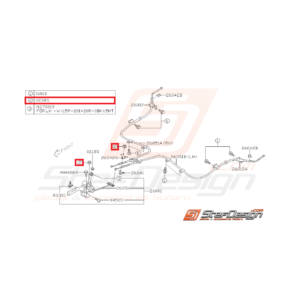 Écroue de fixation de levier de frein a main WRX/STI 01-07 Écroue de fixation de levier de frein a main WRX/STI 01-07