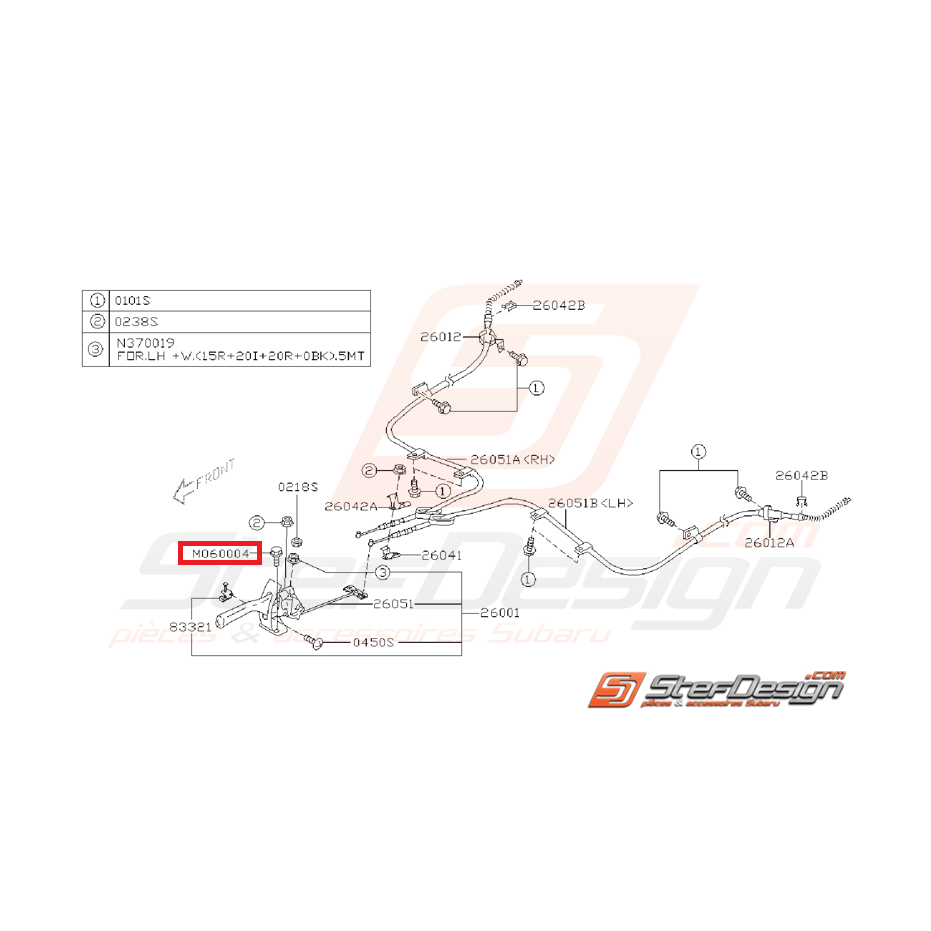 Vis traverse renforcement pare-choc avant WRX 08-14