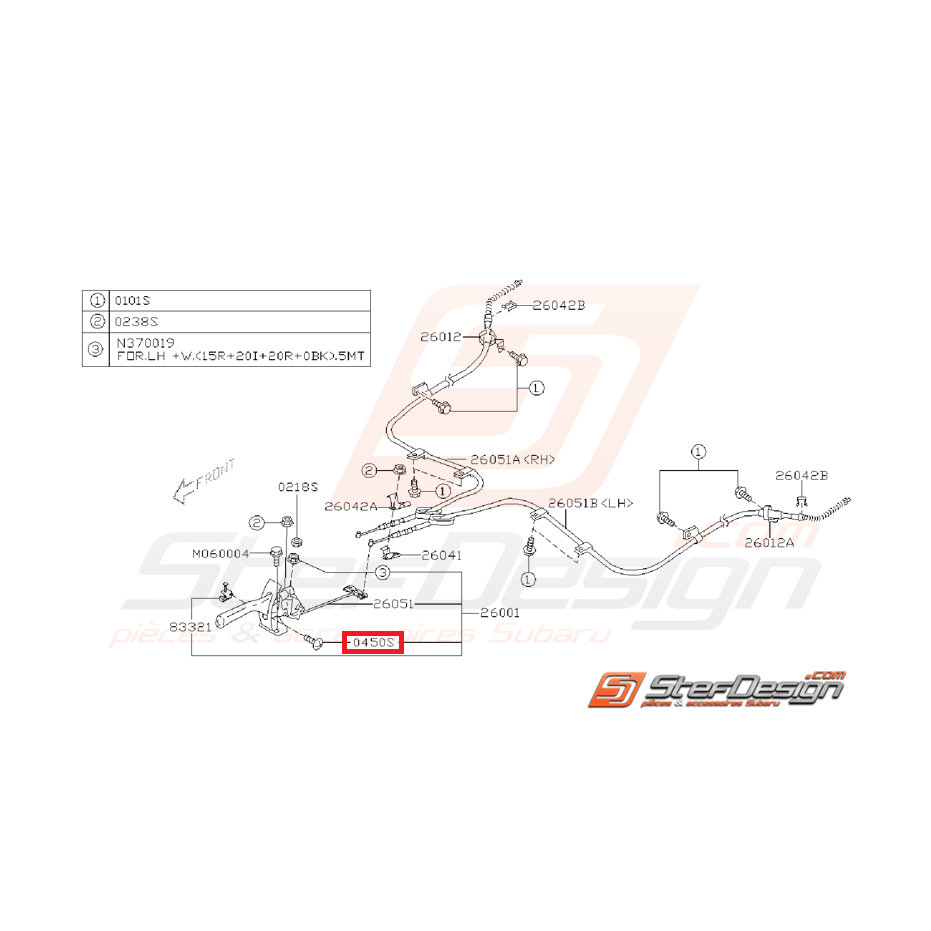 Vis de fixation de levier de frein a main WRX/STI 01-14 Vis de fixation de levier de frein a main WRX/STI 01-14