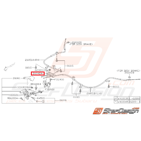 Attache câble de frein SUBARU WRX/STI 01-04