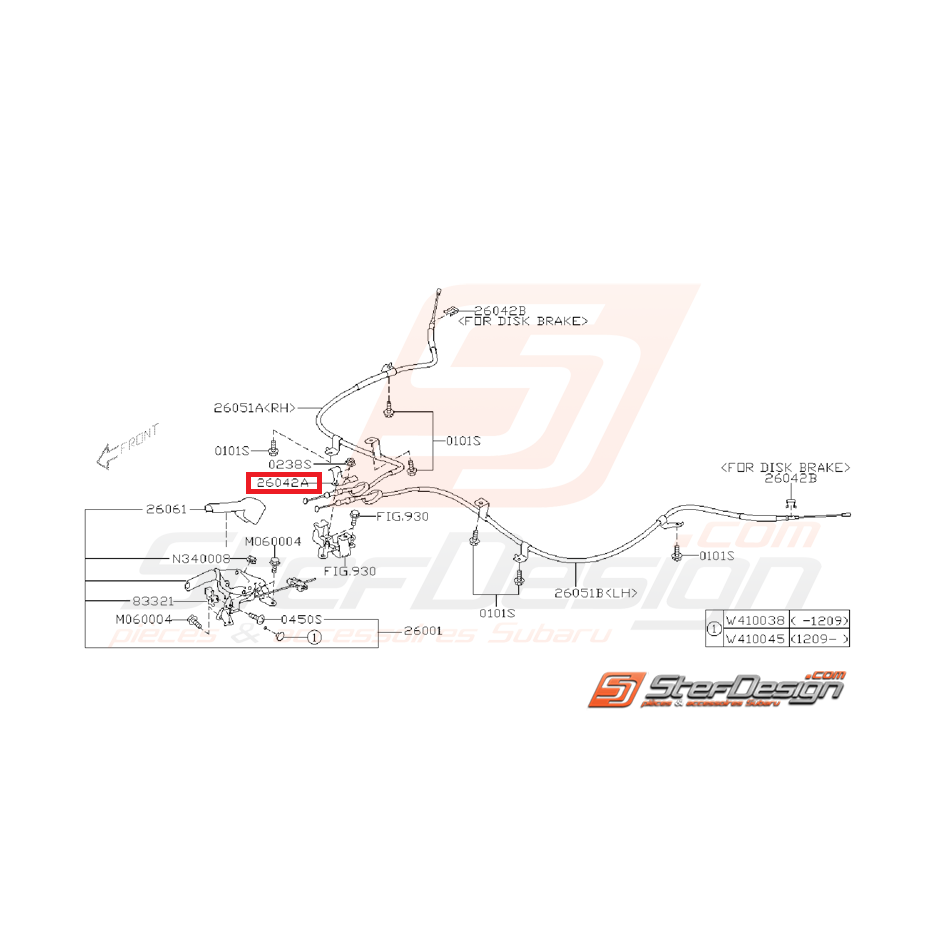 Attache câble de frein SUBARU WRX/STI 01-04 Attache câble de frein SUBARU WRX/STI 01-04