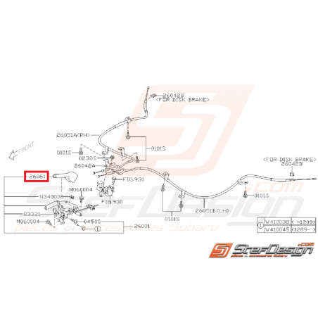 Couvercle de frein a main SUBARU WRX/STI 08-14