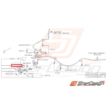 Écroue de levier de frein a main WRX/STI 08-14