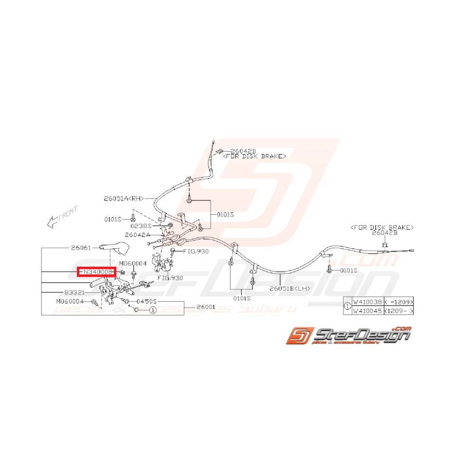 Écroue de levier de frein a main WRX/STI 08-14 Écroue de levier de frein a main WRX/STI 08-14