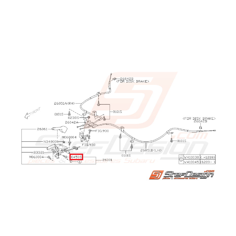 Vis de fixation de levier de frein a main WRX/STI 01-14 Vis de fixation de levier de frein a main WRX/STI 01-14