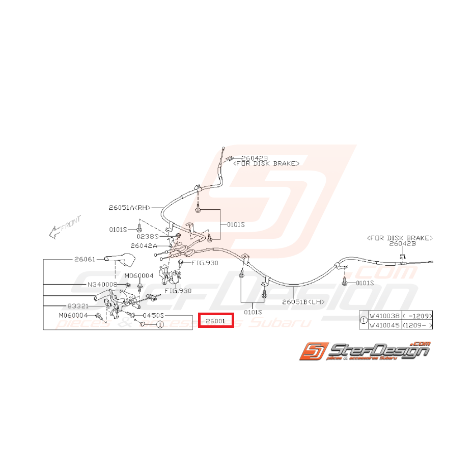 Levier de frein a main complet STI 08-14 Levier de frein a main complet STI 08-14