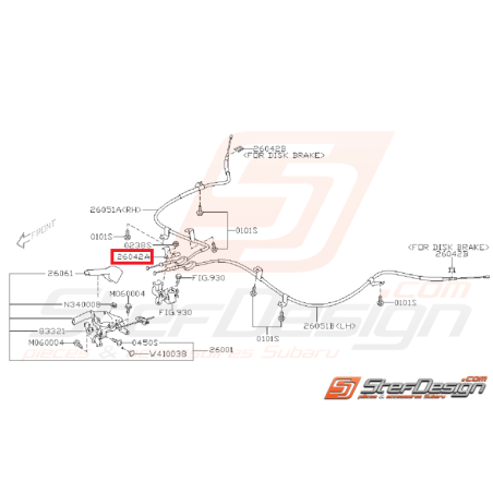 Attache câble de frein SUBARU WRX/STI 01-04