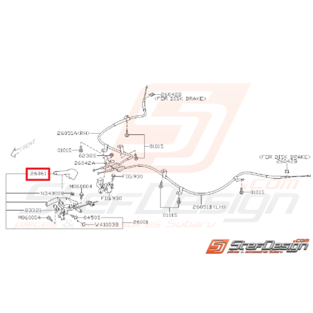 Couvercle de frein a main SUBARU WRX/STI 08-14