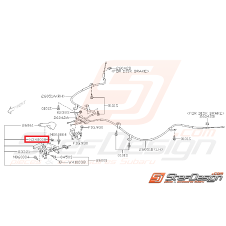 Écroue de levier de frein a main WRX/STI 08-14