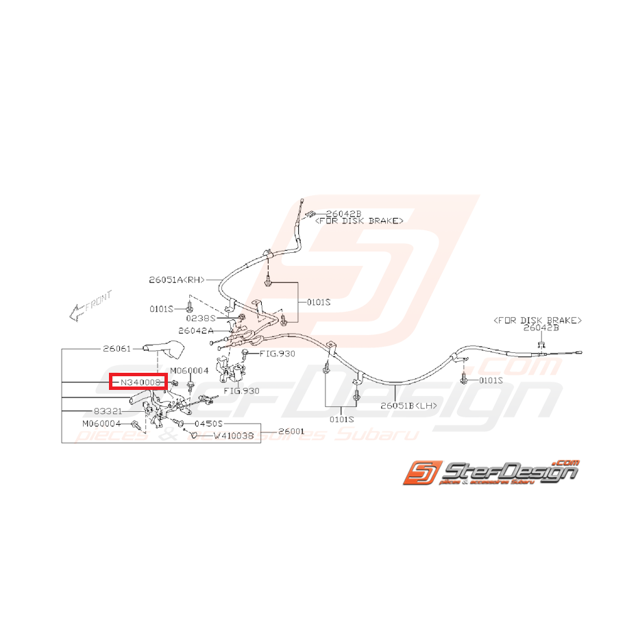Écroue de levier de frein a main WRX/STI 08-14 Écroue de levier de frein a main WRX/STI 08-14