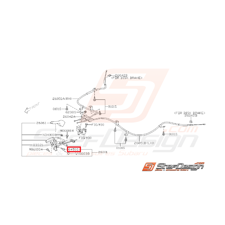 Vis de fixation de levier de frein a main WRX/STI 01-14 Vis de fixation de levier de frein a main WRX/STI 01-14