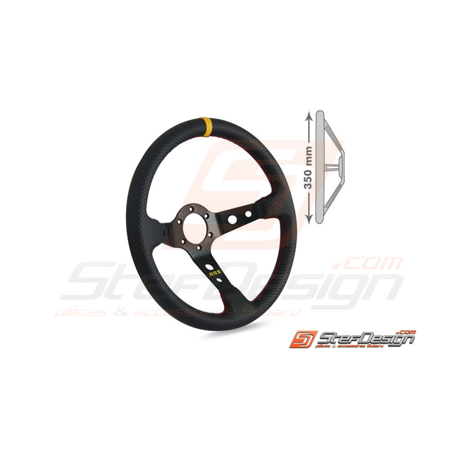Volant "RRS" 3 branches noir 350mm LOOK CARBON T90° Volant "RRS" 3 branches noir 350mm LOOK CARBON T90°