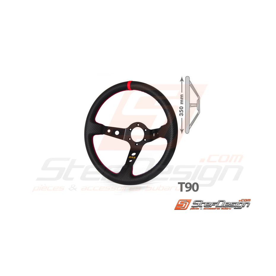 Volant "RRS" 3 branches noir 350mm LOOK CARBON T90° Volant "RRS" 3 branches noir 350mm LOOK CARBON T90°