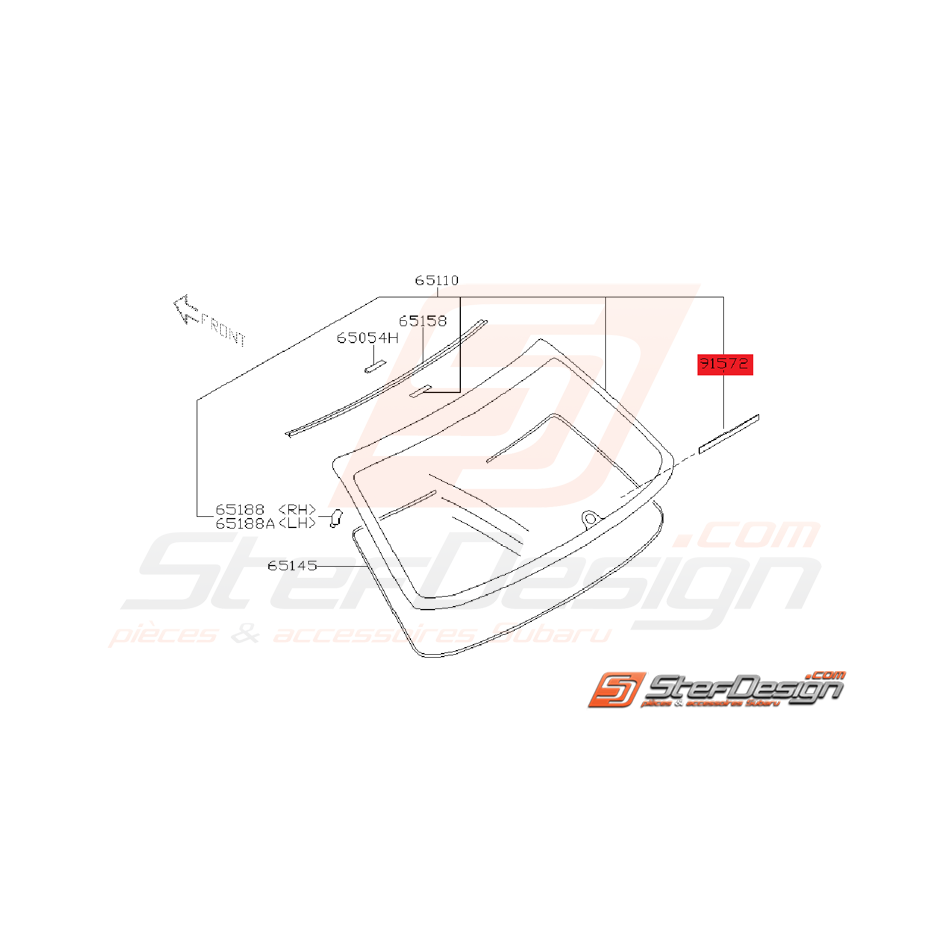 Étiquette Lunette Arrière Origine Subaru WRX / STI 2005 - 2007