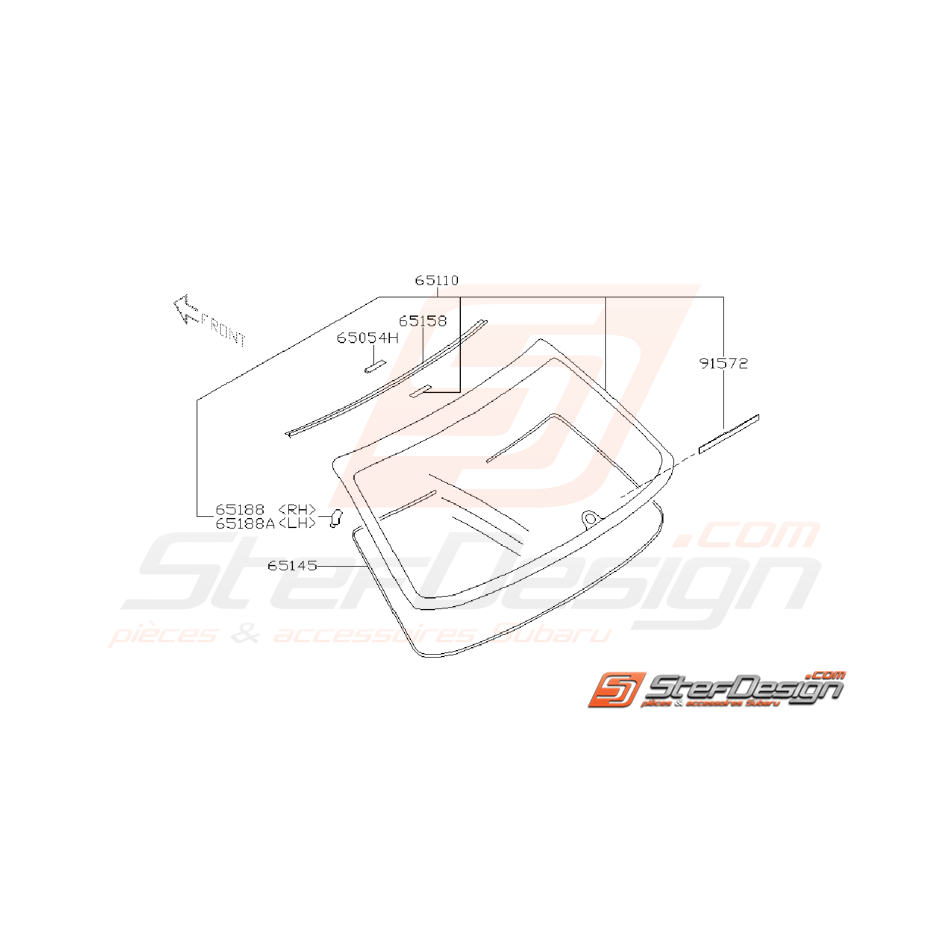 Ensemble Lunette Arrière SUBARU WRX / STI 2001 - 2007