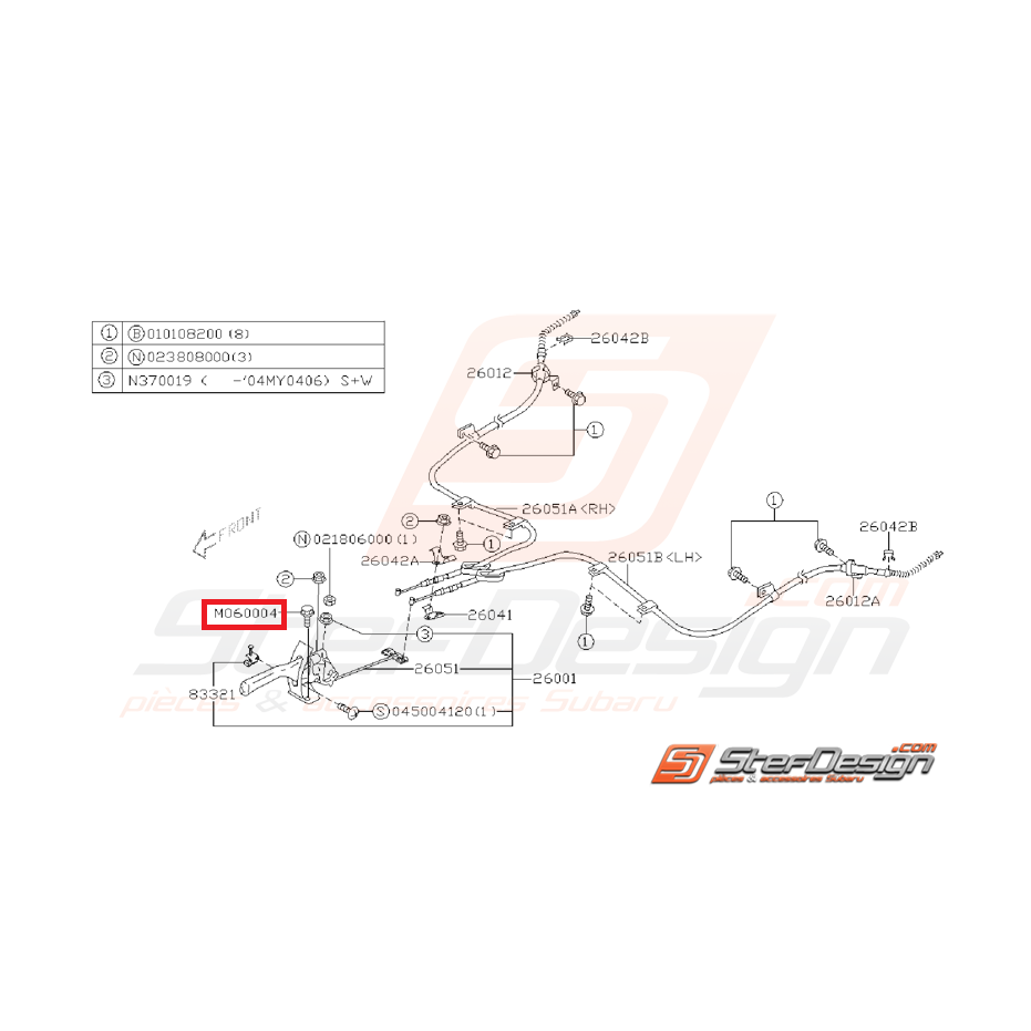Vis traverse renforcement pare-choc avant WRX 08-14