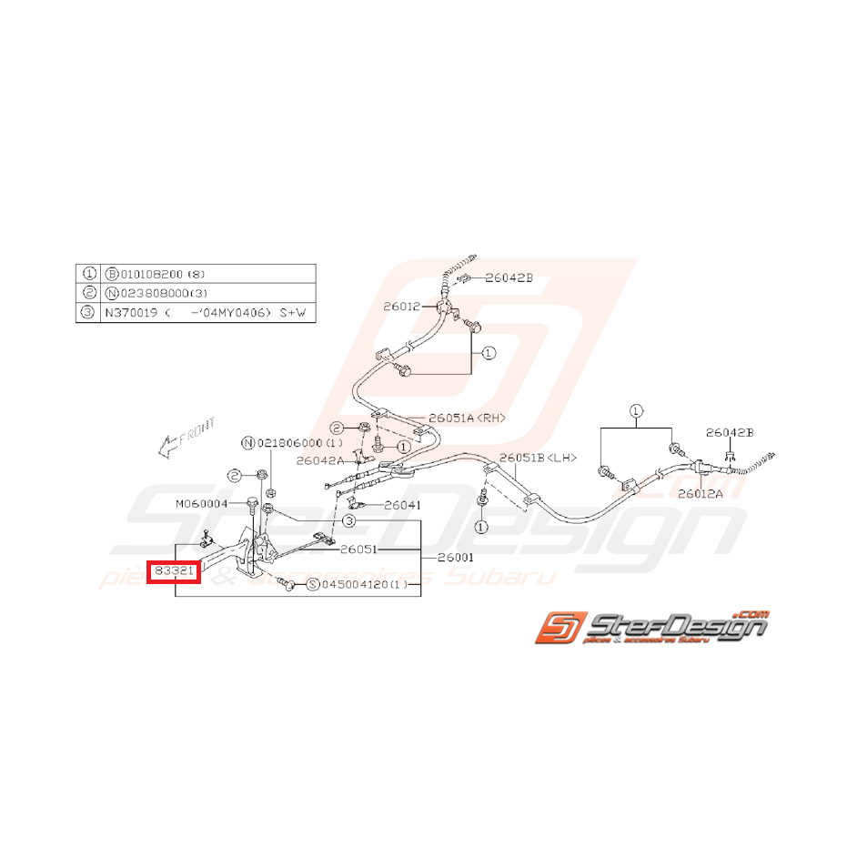 Contacteur de frein a main SUBARU WRX/STI 08-14 Contacteur de frein a main SUBARU WRX/STI 08-14