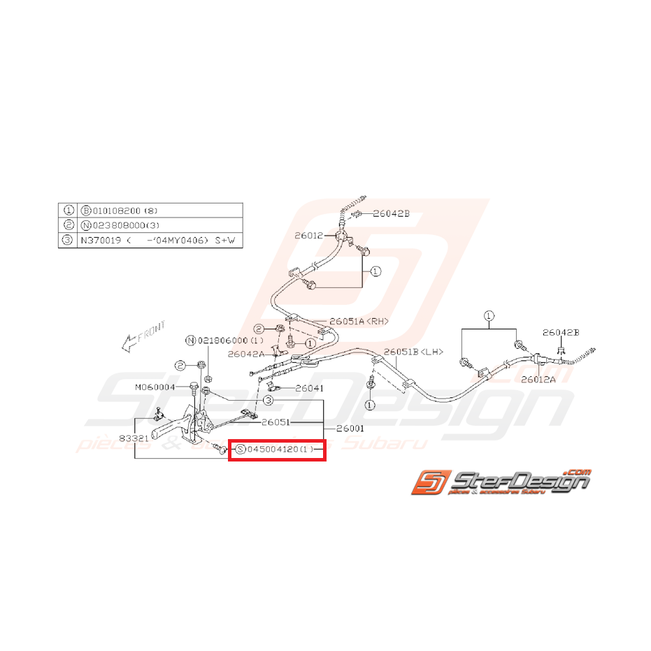 Vis de fixation de levier de frein a main WRX/STI 01-14 Vis de fixation de levier de frein a main WRX/STI 01-14