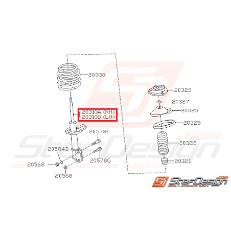 Amortisseurs avant origine SUBARU GT 93-00