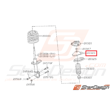 coupelle inférieur siège de ressort avant GT WRX STI