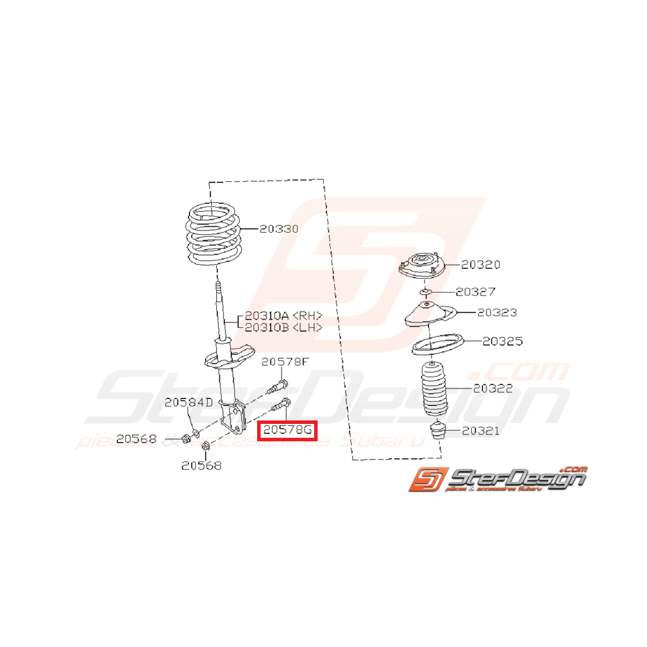 Vis amortisseur avant /arrière SUBARU 
