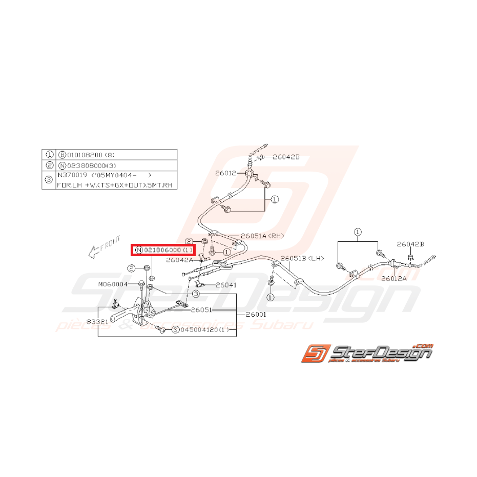 Écroue de fixation de levier de frein a main WRX/STI 01-07 Écroue de fixation de levier de frein a main WRX/STI 01-07
