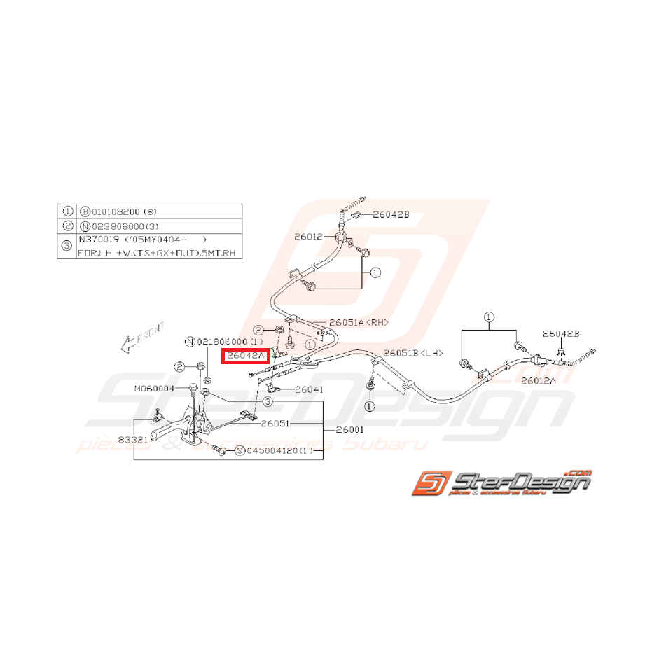 Attache levier de frein a main WRX/STI 2005 Attache levier de frein a main WRX/STI 2005