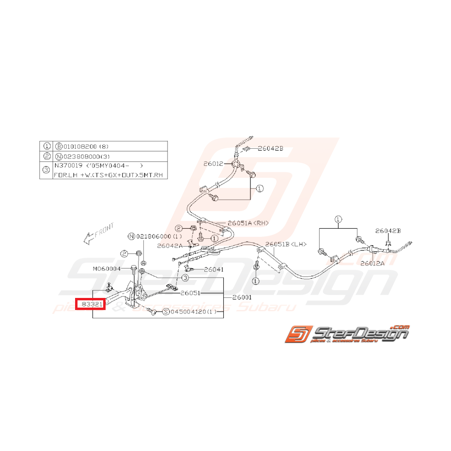 Contacteur de frein a main SUBARU WRX/STI 05-07 Contacteur de frein a main SUBARU WRX/STI 05-07